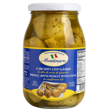Load image into Gallery viewer, Montinaro Roman Style Artichokes in Olive Oil – 1kg Jar (Pack of 6) – Authentic Italian Artichokes for Restaurants and Catering