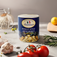Load image into Gallery viewer, Montinaro Roman Style Artichokes in Olive Oil – 5.3 lbs Can, Pack of 6 – Premium Italian Artichokes for Restaurants and Catering"