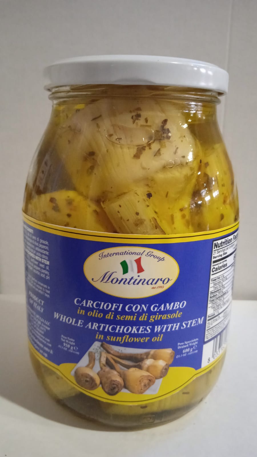 Montinaro Roman style artichokes in oil Jar of 1 K (pack of 6)