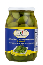 Load image into Gallery viewer, Montinaro La Bella di Cerignola Olives in Olive Oil – 1kg Jar (Pack of 6) – Premium Italian Cerignola Olives for Restaurants and Catering
