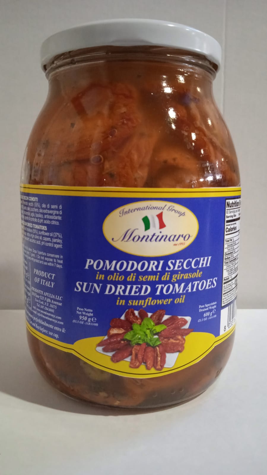 Montinaro Sun dried  tomatoes in oil jar of 1 k